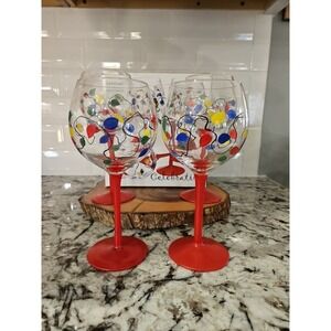 Celebration Goblets Set of 4 Home Essentials & Beyond Hand Painted Christmas Art